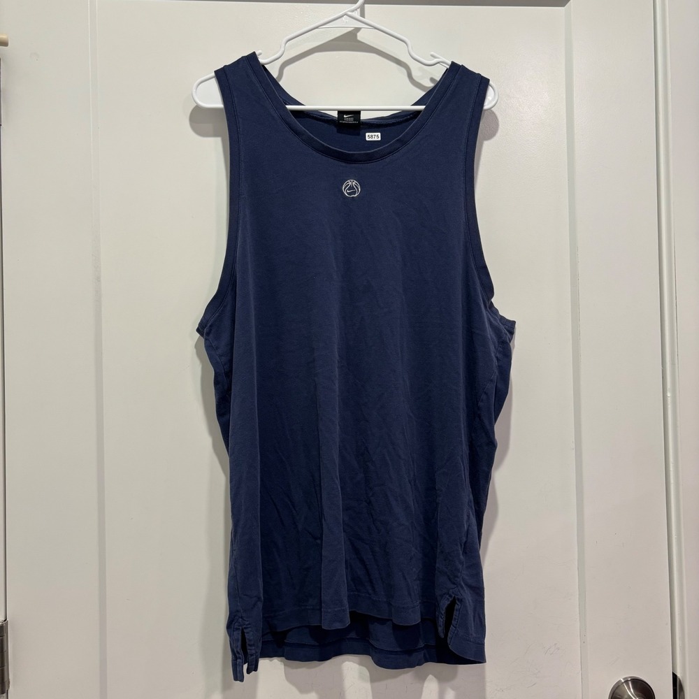 VTG Nike Basketball Tank Top Mens XL Navy Blue Embroidered Logo Sleeveless Shirt